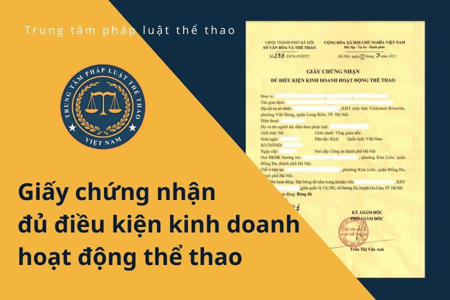 chứng nhận đủ điều kiện kinh doanh hoạt động thể thao